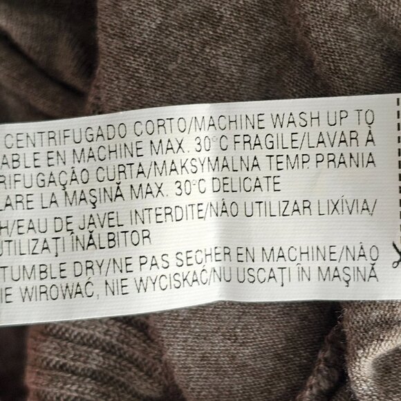 Zara W&B Coll Oversized Lightweight Sweater Mutton Slv Women S Taupe Tan - Picture 7 of 8